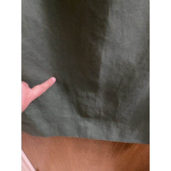 Vintage Ralph Lauren Italian Linen Pencil Skirt Sage Green Button Zip Slit Sz 8 - Picture 5 of 15